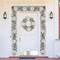 Glitzhome® 24" Pre-Lit Snow Flocked Greenery Pine Poinsettia Christmas Wreath